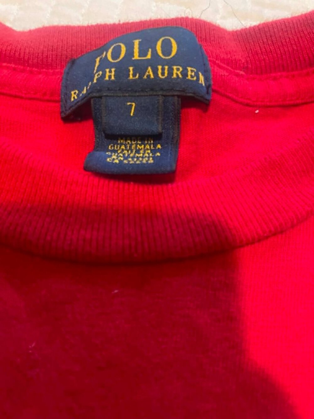 Ralph Lauren Boys Size 7 Red Crewneck T Shirt